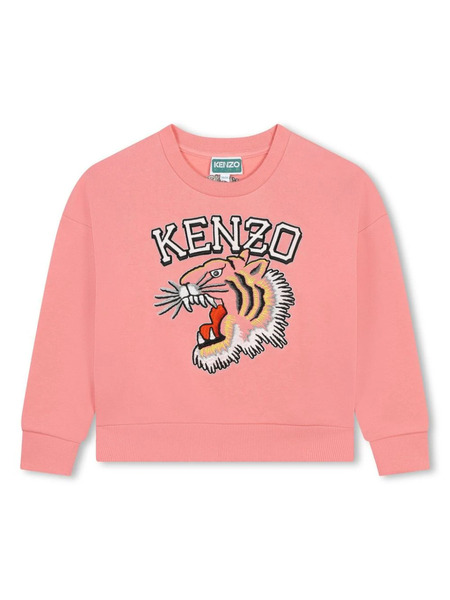  Kenzo Kids Contrasting Logo Print Sweatshirt - Pink 