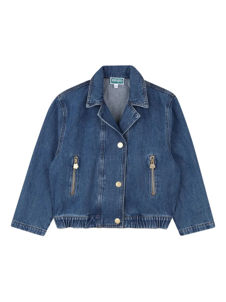  Kenzo Kids Denim Cropped Jacket - Blue 