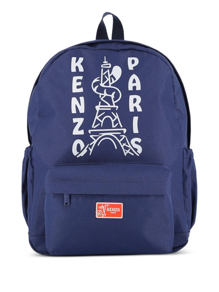  Kenzo Kids Eiffel Tower-print Backpack - Blue 