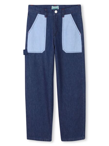  Kenzo Kids Elasticated Straight-leg Jeans - Blue 