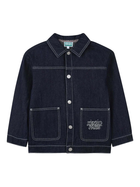  Kenzo Kids Embroidered Denim Jacket - Blue 
