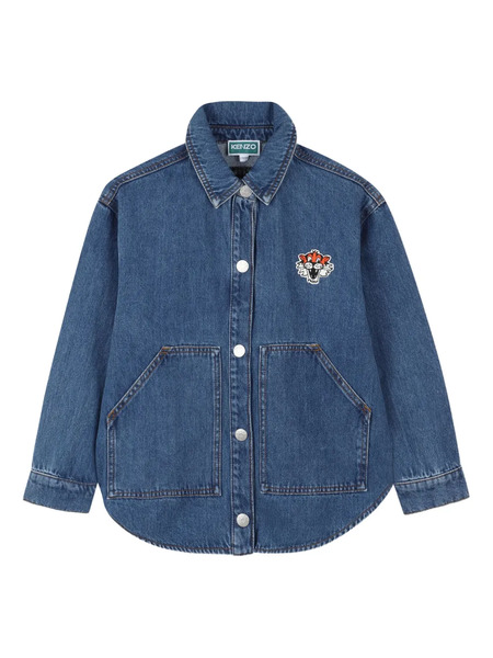  Kenzo Kids Embroidered Denim Shirt - Blue 