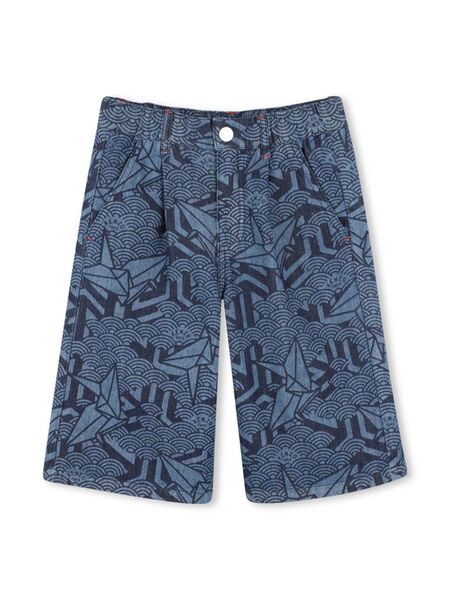  Kenzo Kids Geometric-print Bermuda Shorts - Blue 