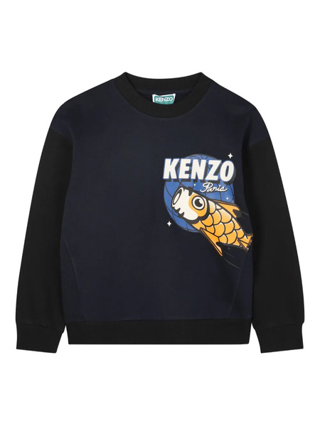  Kenzo Kids Graphic-fish Motif Sweatshirt - Blue 