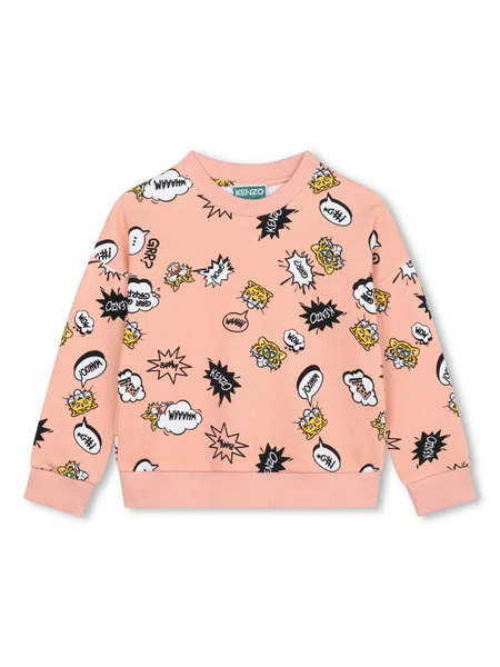  Kenzo Kids Graphic-print Cotton Sweatshirt - Pink 