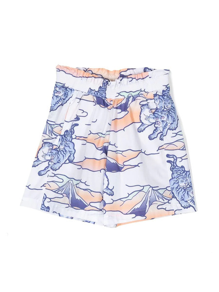  Kenzo Kids Graphic-print Shorts - White 