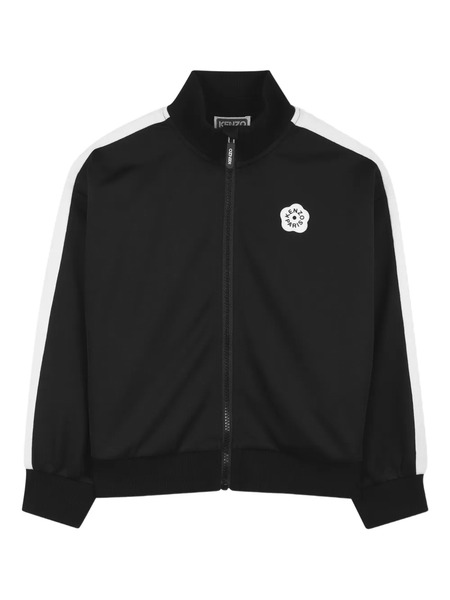  Kenzo Kids Logo-detail Side-stripe Sweatshirt - Black 
