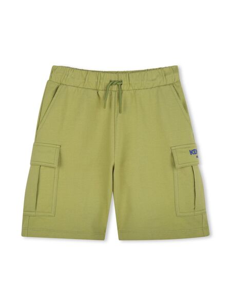  Kenzo Kids Logo-embroidered Cargo Shorts - Green 