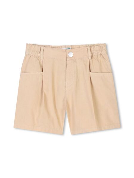  Kenzo Kids Logo-embroidered Cotton Shorts - Neutrals 