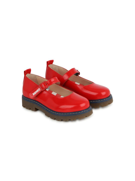  Kenzo Kids Logo-embroidered Leather Ballerinas 