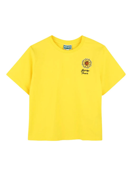  Kenzo Kids Logo-embroidered T-shirt - Yellow 
