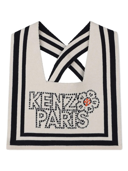  Kenzo Kids Logo-intarsia Scarf - Neutrals 