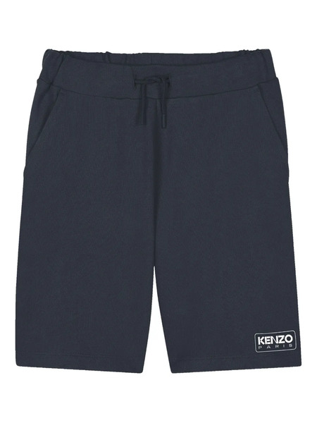  Kenzo Kids Logo-patch Drawstring Shorts - Blue 