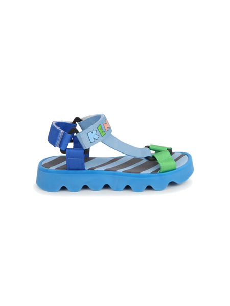  Kenzo Kids Logo-print Colour-block Sandals - Blue 