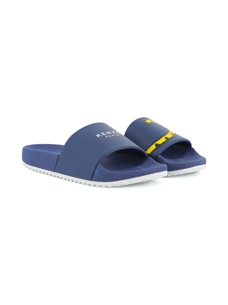  Kenzo Kids Logo-print Slides - Blue 