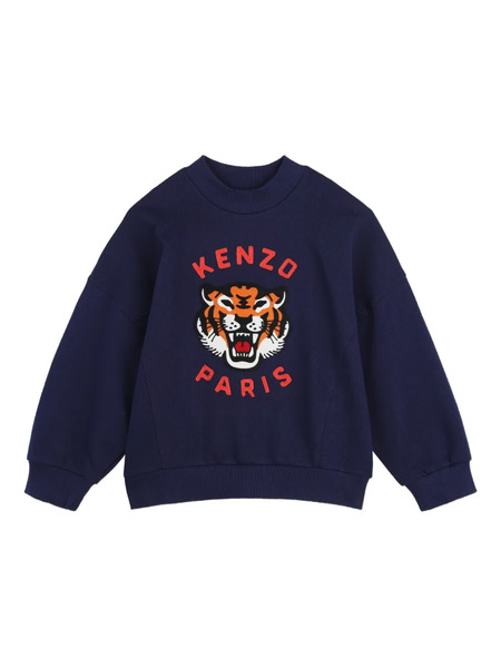  Kenzo Kids Lucky Tiger Appliqué Sweatshirt - Blue 