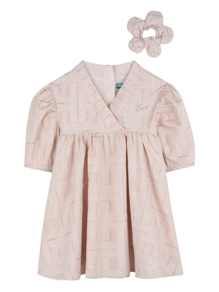  Kenzo Kids Metallic-threaded Empire-line Dress - Pink 
