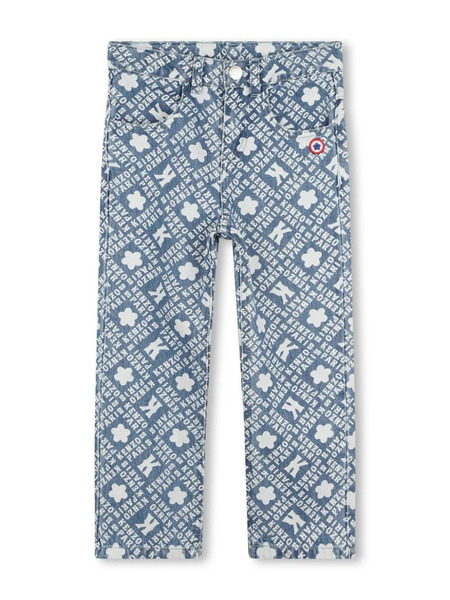  Kenzo Kids Monogram-pattern Jeans - Blue 