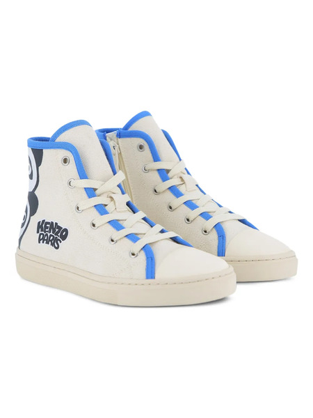  Kenzo Kids Panda-print High-top Sneakers - Neutrals 