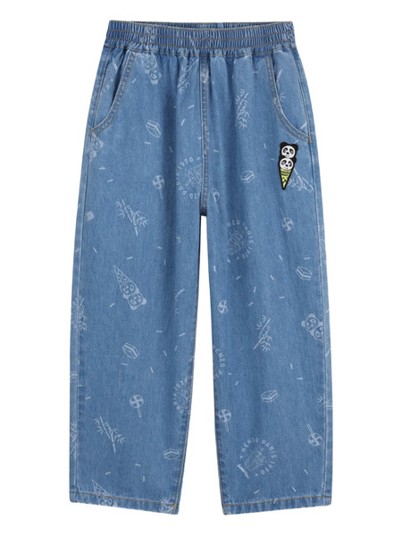  Kenzo Kids Panda-print Jeans - Blue 