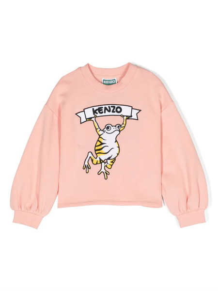  Kenzo Kids Paris-print Cotton Sweatshirt - Pink 