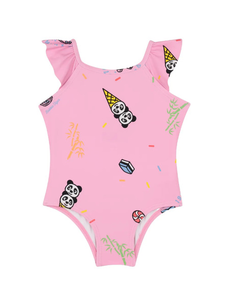  Kenzo Kids Ruffled Graphic-print Swimsuit - Pink 