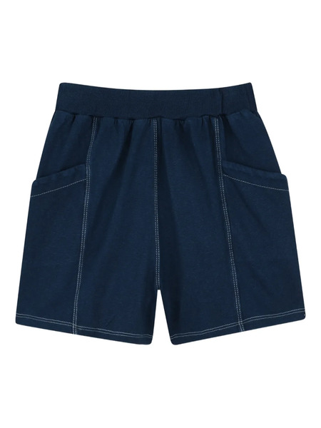  Kenzo Kids Side-pockets Topstitched Casual Shorts - Blue 