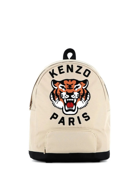  Kenzo Kids Tiger-embroidered Backpack - Neutrals 