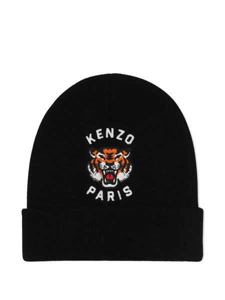  Kenzo Kids Tiger-embroidered Beanie - Black 