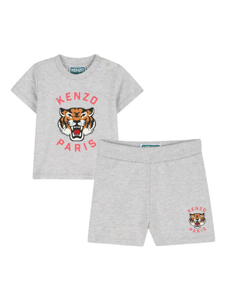  Kenzo Kids Tiger-graphic Shorts Set - Grey 