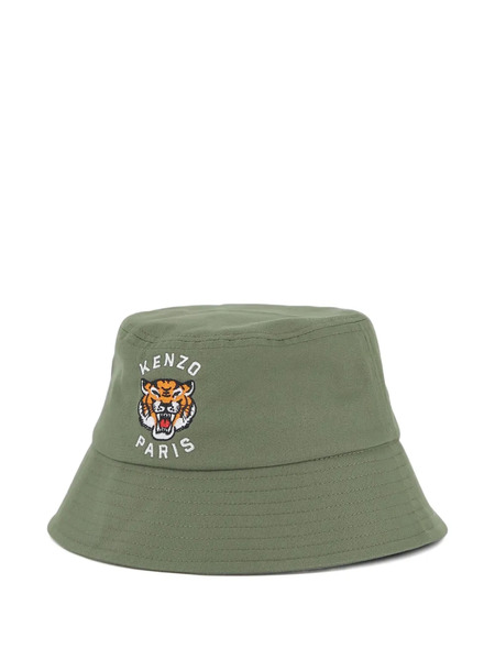  Kenzo Kids Tiger Head-embroidered Bucket Hat - Green 