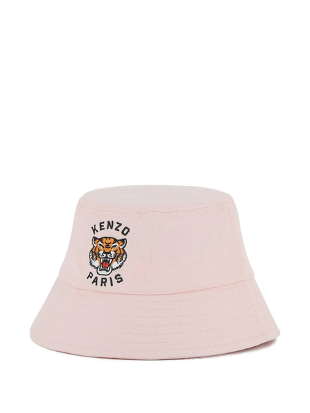  Kenzo Kids Tiger Head-embroidered Bucket Hat - Pink 