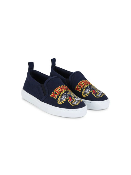  Kenzo Kids Tiger Patch Slip-on Sneakers - Blue 