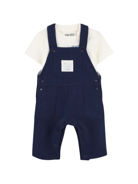  Kenzo Kids Tiger-pocket Dungarees Set - Blue 