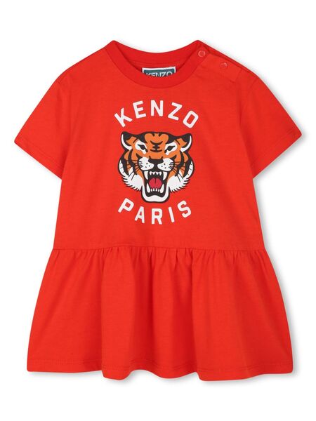  Kenzo Kids Tiger-print Dress - Red 
