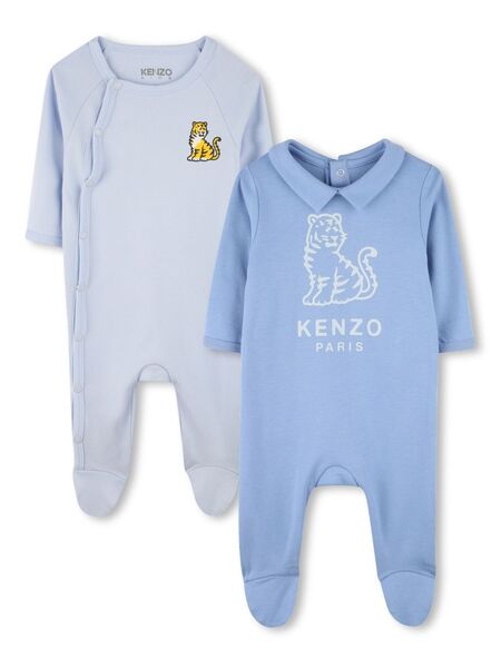  Kenzo Kids Tiger-print Pajamas (set Of Two) - Blue 