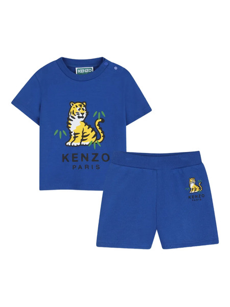  Kenzo Kids Tiger-print Short Set - Blue 