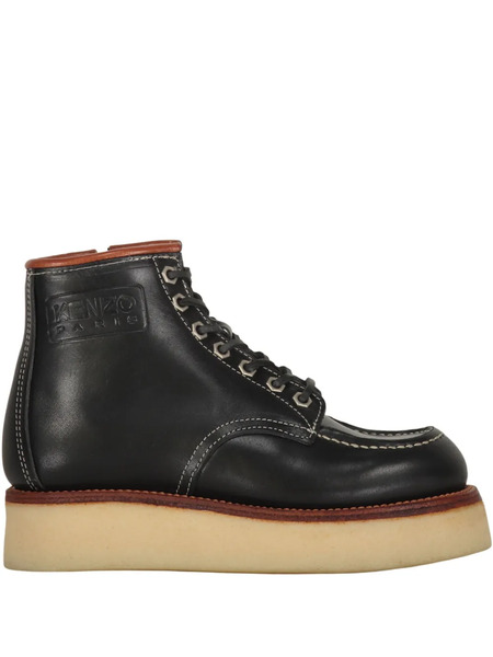  Kenzo Leather Ankle Boots - Black 