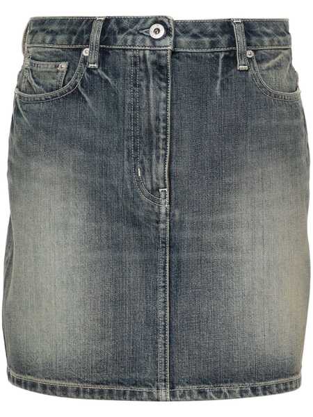  Kenzo Logo-embroidered Cotton Miniskirt - Blue 