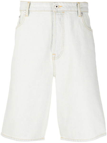  Kenzo Logo-embroidered Denim Shorts - Blue 