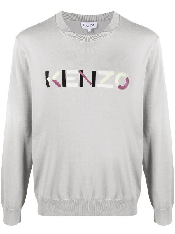  Kenzo Logo-embroidered Jumper - Grey 