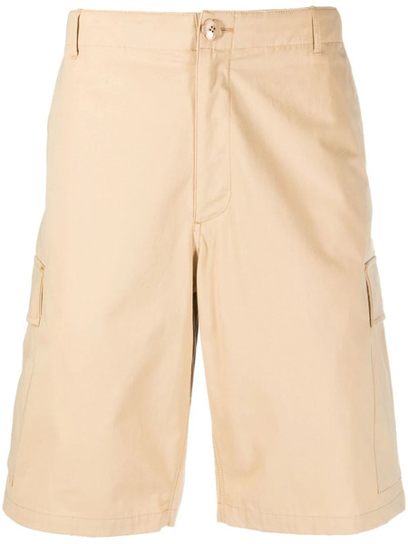  Kenzo Logo-patch Cotton Cargo Shorts - Neutrals 