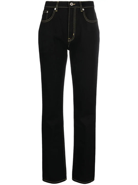  Kenzo Logo-patch Straight-leg Jeans - Black 