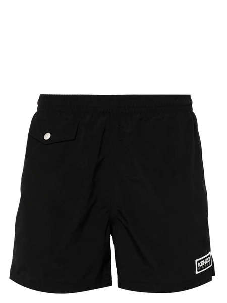  Kenzo Logo-patch Swim Shorts - Black 
