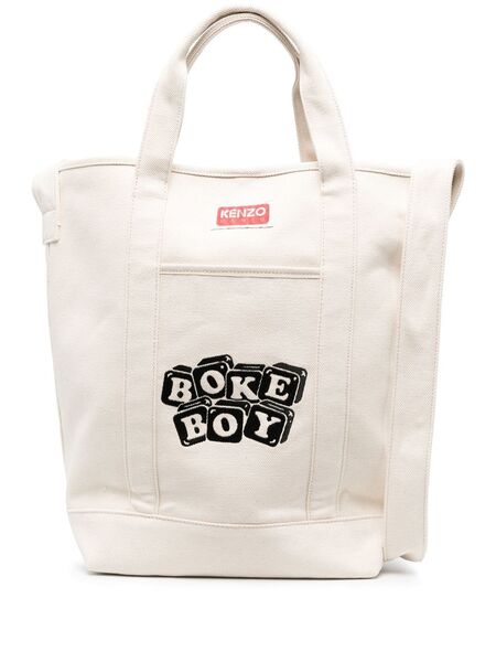  Kenzo Logo-patch Tote Bag - Neutrals 