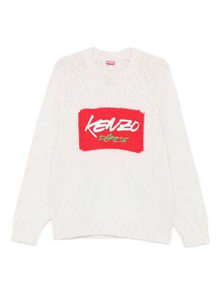  Kenzo Logo-print Crew-neck Sweater - Neutrals 