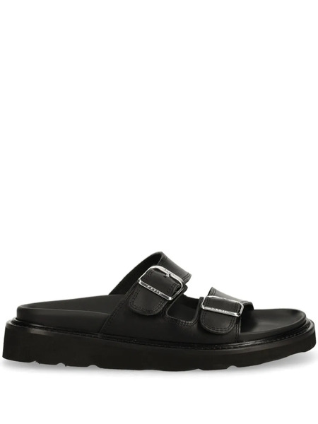  Kenzo Matto Leather Sandals - Black 