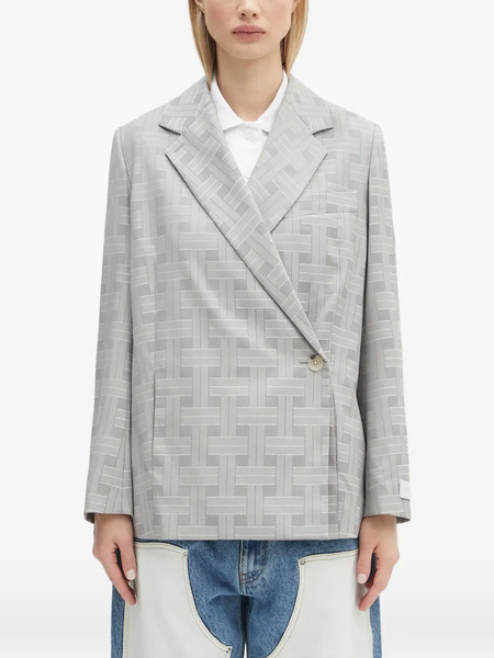 Kenzo Patterned Double-breasted Blazer - Grey 