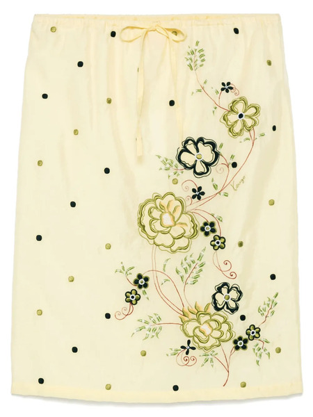  Kenzo Peonies Midi Skirt - Yellow 
