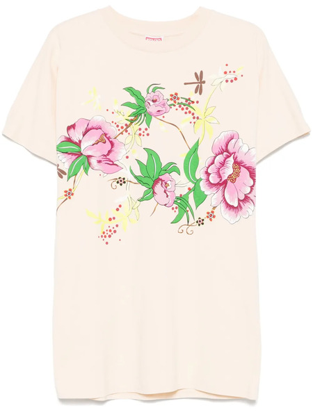  Kenzo Peonies Mini Dress - Neutrals 